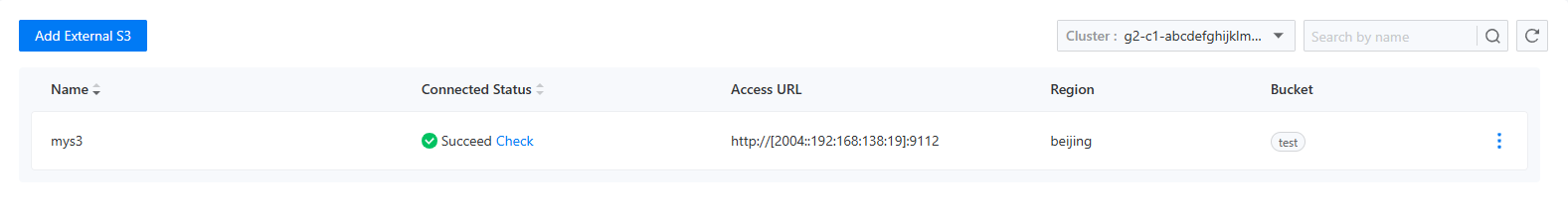 success external S3